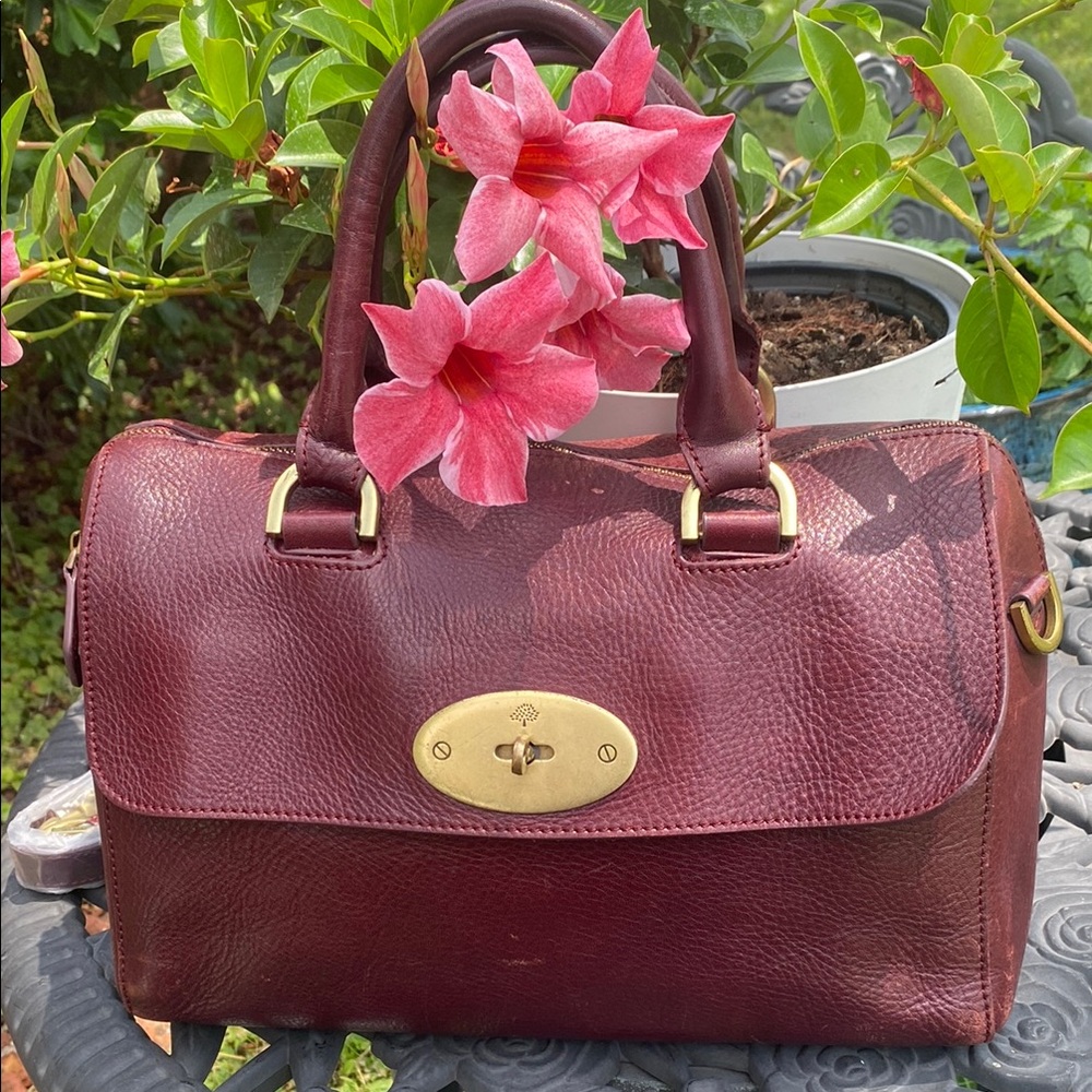 Mulberry Oxblood Red Del Rey Top Handle Bag with Shoulder/Crossbody Strap